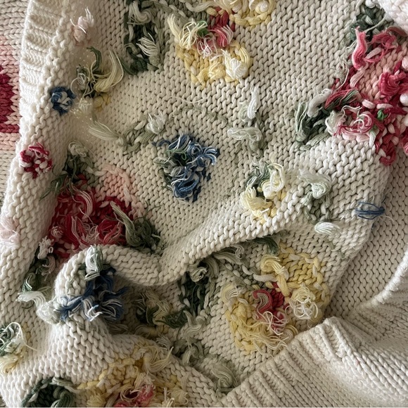 Vintage floral handknit cotton sweater - Picture 8 of 8
